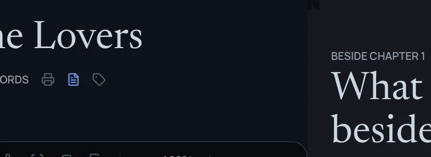 The split view button, beside the word count