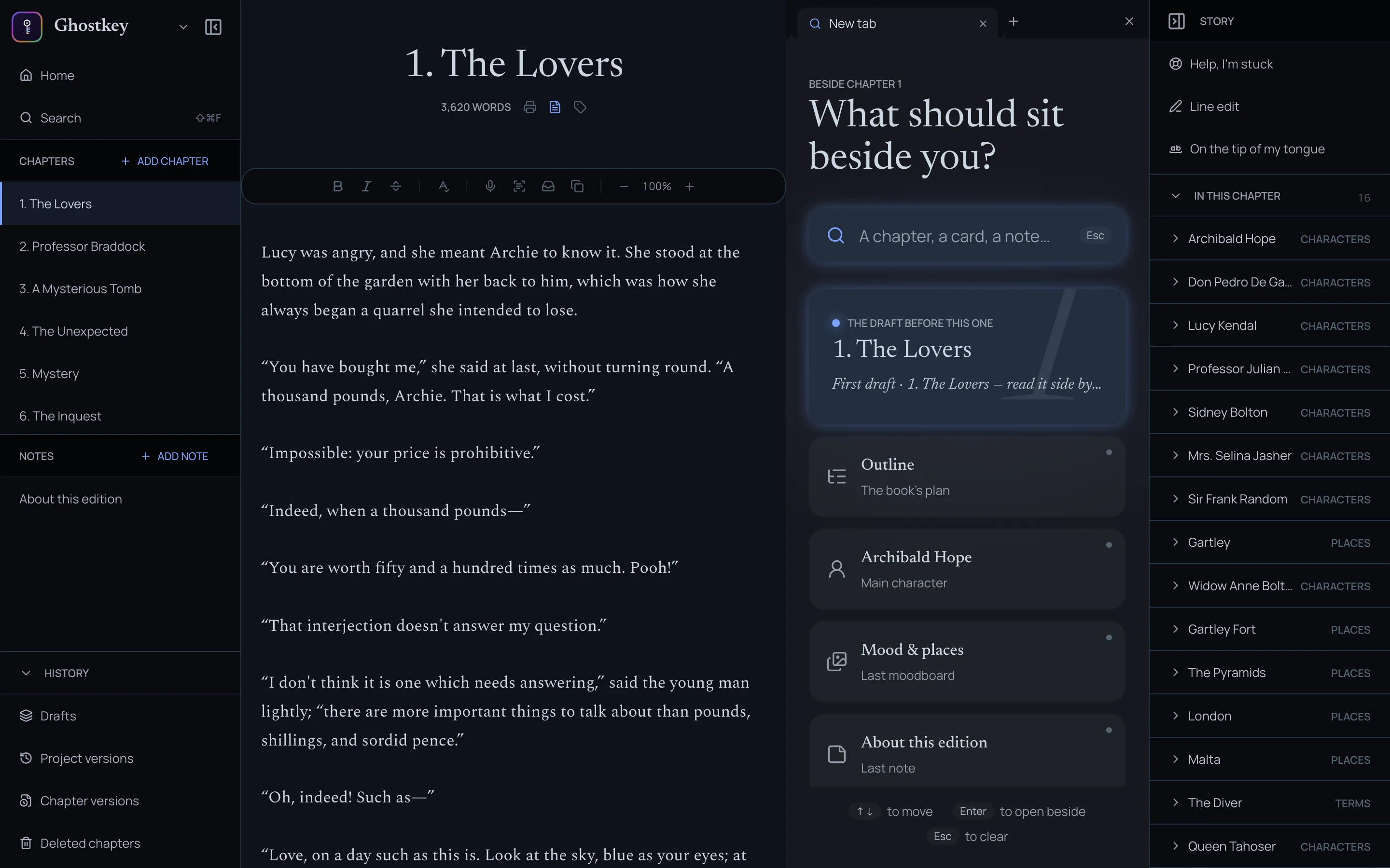 The split view's suggestions